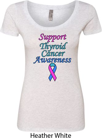 Support Thyroid Cancer Awareness Ladies Scoop Neck