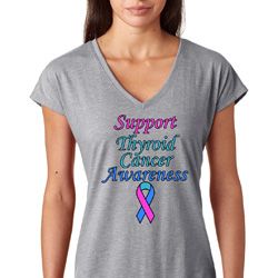Support Thyroid Cancer Awareness Ladies Shirts