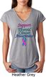 Support Thyroid Cancer Awareness Ladies Tri Blend V-neck
