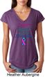Support Thyroid Cancer Awareness Ladies Tri Blend V-neck