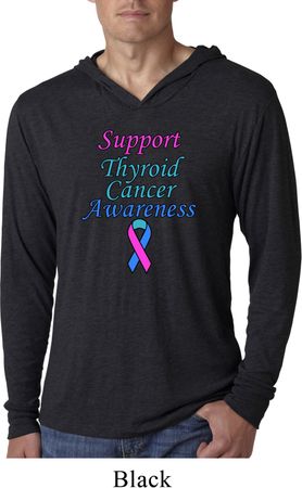 Support Thyroid Cancer Awareness Lightweight Hoodie Tee