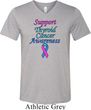 Support Thyroid Cancer Awareness Tri Blend V-neck