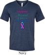 Support Thyroid Cancer Awareness Tri Blend V-neck