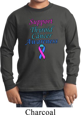 Support Thyroid Cancer Awareness Youth Long Sleeve