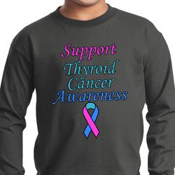 Support Thyroid Cancer Awareness Youth Long Sleeve