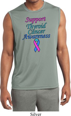 Support Thyroid Cancer Dry Wicking Sleeveless Shirt
