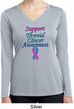 Support Thyroid Cancer Ladies Dry Wicking Long Sleeve