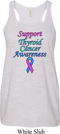 Support Thyroid Cancer Ladies Flowy Racerback