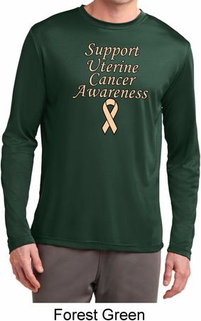 Support Uterine Cancer Awareness Dry Wicking Long Sleeve