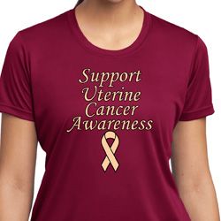 Support Uterine Cancer Awareness Ladies Dry Wicking T-shirt Support Uterine Cancer Awareness Ladies Dry Wicking T-shirt