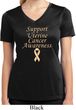 Support Uterine Cancer Awareness Ladies Dry Wicking V-neck