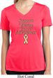 Support Uterine Cancer Awareness Ladies Dry Wicking V-neck