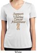 Support Uterine Cancer Awareness Ladies Dry Wicking V-neck