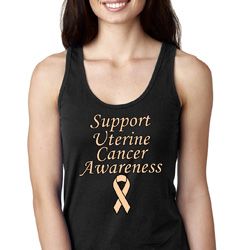 Support Uterine Cancer Awareness Ladies Ideal Racerback Support Uterine Cancer Awareness Ladies Ideal Racerback