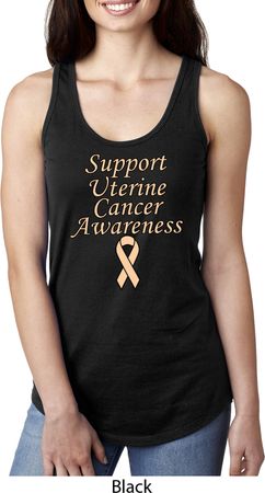 Support Uterine Cancer Awareness Ladies Ideal Racerback