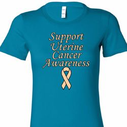 Support Uterine Cancer Awareness Ladies Longer Length Shirt Support Uterine Cancer Awareness Ladies Longer Length Shirt
