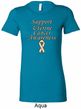 Support Uterine Cancer Awareness Ladies Longer Length Shirt