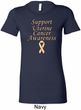 Support Uterine Cancer Awareness Ladies Longer Length Shirt