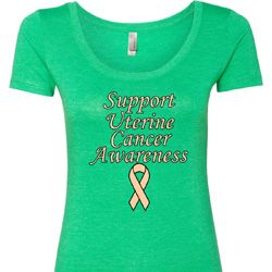 Support Uterine Cancer Awareness Ladies Scoop Neck Support Uterine Cancer Awareness Ladies Scoop Neck