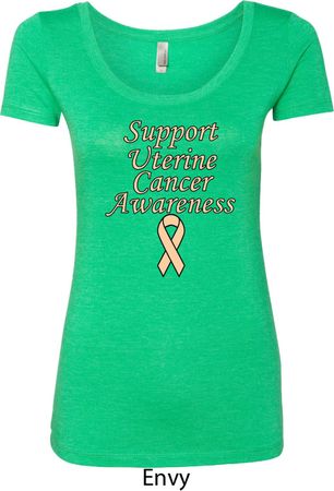Support Uterine Cancer Awareness Ladies Scoop Neck