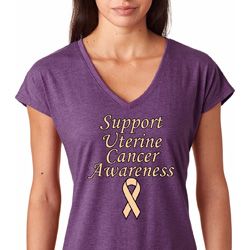 Support Uterine Cancer Awareness Ladies Shirts