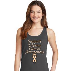 Support Uterine Cancer Awareness Ladies Tank Top Support Uterine Cancer Awareness Ladies Tank Top