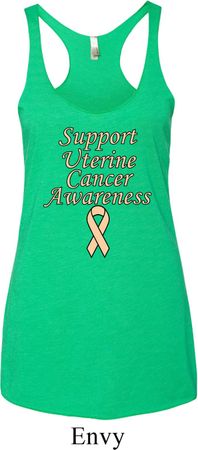 Support Uterine Cancer Awareness Ladies Tri Blend Racerback