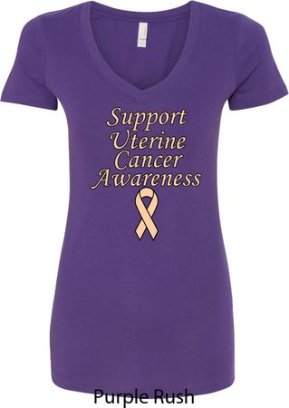 Support Uterine Cancer Awareness Ladies V-Neck