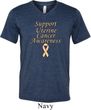 Support Uterine Cancer Awareness Tri Blend V-neck