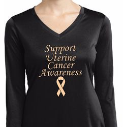 Support Uterine Cancer Ladies Dry Wicking Long Sleeve Support Uterine Cancer Ladies Dry Wicking Long Sleeve