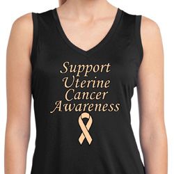 Support Uterine Cancer Ladies Dry Wicking Sleeveless Shirt Support Uterine Cancer Ladies Dry Wicking Sleeveless Shirt
