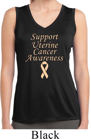 Support Uterine Cancer Ladies Dry Wicking Sleeveless Shirt