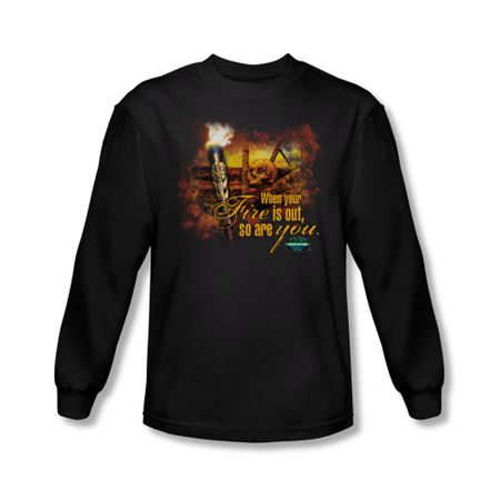 Survivor Shirt Fire Long Sleeve Black Tee T-Shirt