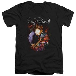 Syd Barrett Slim Fit V-Neck Shirt Madcap Syd Black T-Shirt