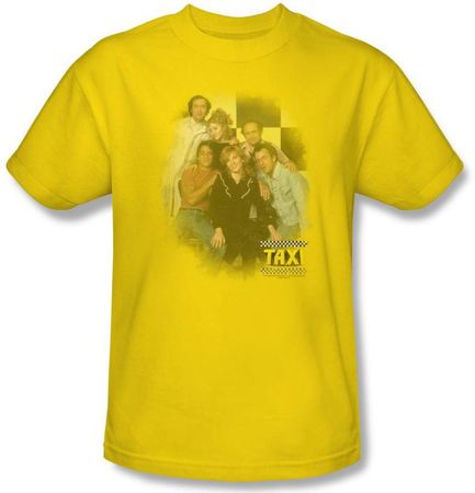 Taxi Cast T-Shirt - Classic TV Adult Yellow Tee