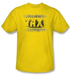 Taxi T-Shirt - Run Down Taxi Adult Yellow Taxi T-Shirt - Run Down Taxi Adult Yellow