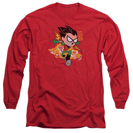 Teen Titans Go Shirt Robin Long Sleeve Red Tee T-Shirt