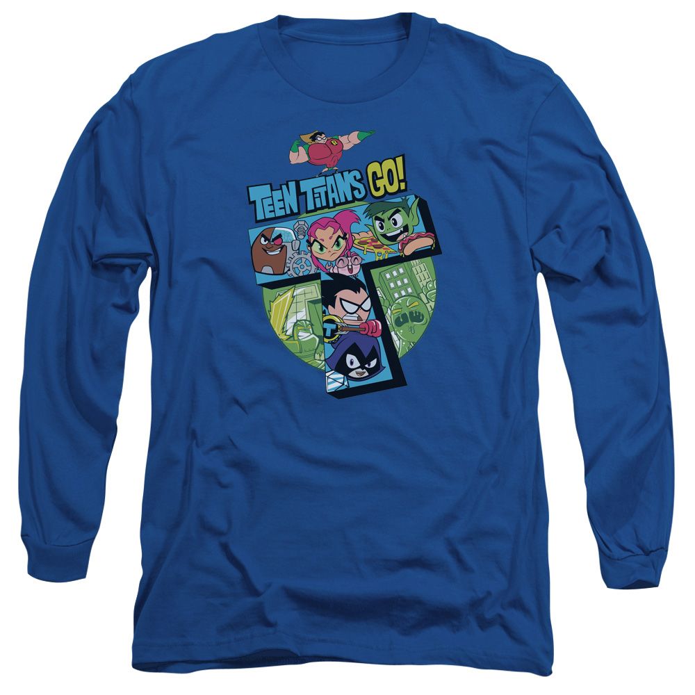 Teen Titans Go Shirt T Long Sleeve Royal Blue Tee T-Shirt - Teen Titans ...
