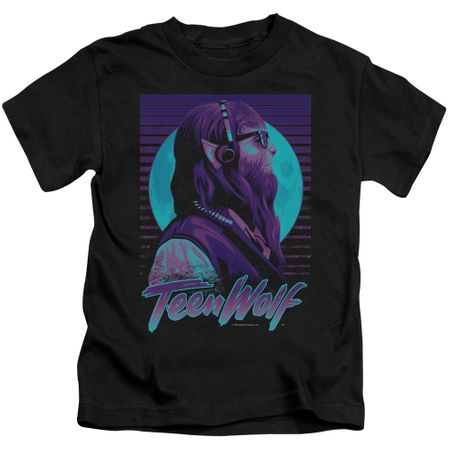Teen Wolf Kids Shirt Headphone Wolf Black Tee T-Shirt