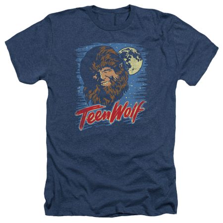 Teen Wolf Shirt Moon Wolf Heather Navy Tee T-Shirt