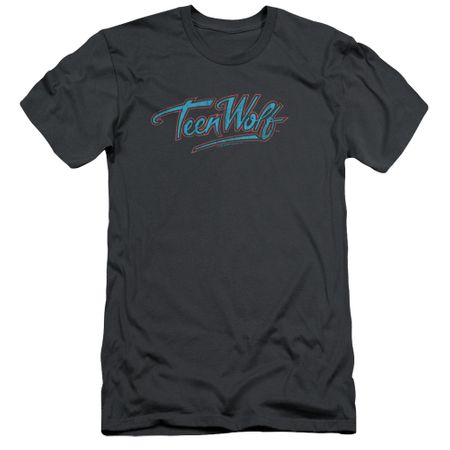 Teen Wolf Slim Fit Shirt Neon Logo Charcoal Tee T-Shirt