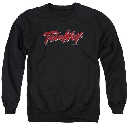 Teen Wolf Sweatshirt Scrawl Logo Adult Black Sweat Shirt