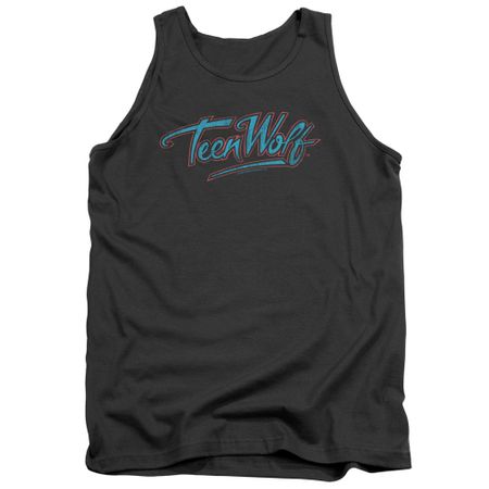 Teen Wolf Tank Top Neon Logo Charcoal Tee Tanktop