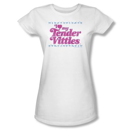 Tender Vittles Shirt Juniors Love White T-Shirt