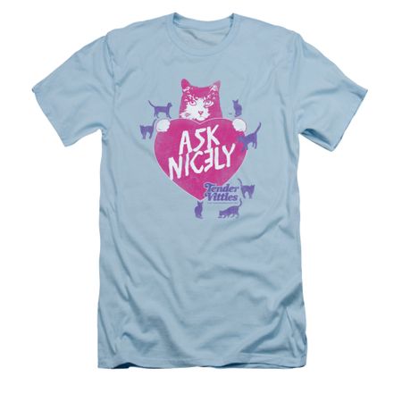 Tender Vittles Shirt Slim Fit Ask Nicely Light Blue T-Shirt