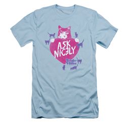 Tender Vittles Shirt Slim Fit Ask Nicely Light Blue T-Shirt