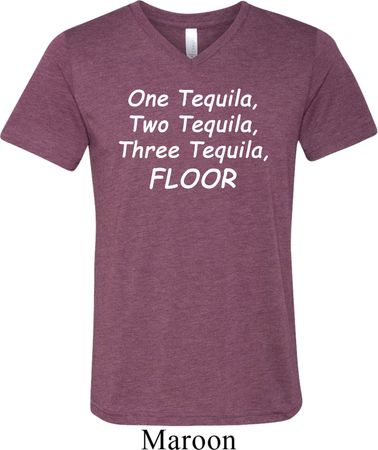 Tequila Mens Tri Blend V-neck Shirt