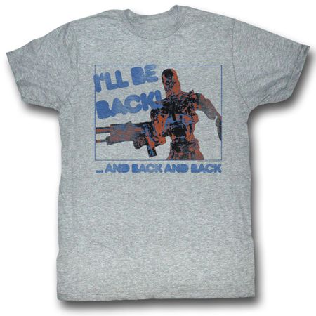 Terminator Shirt Be Back Adult Heather Grey Tee T-Shirt