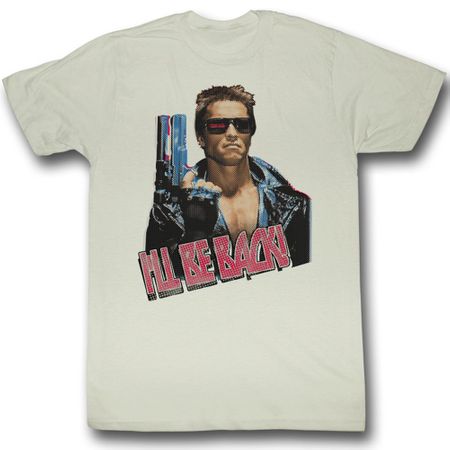 Terminator Shirt I'll Be Back Adult Tee - Off White