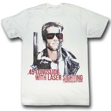 Terminator Shirt Laser Sighting Adult White Tee T-Shirt